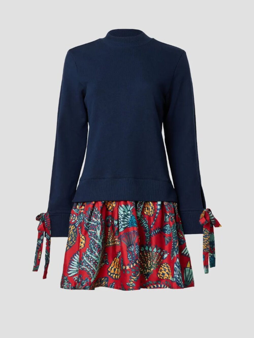 La DoubleJ Sporty Dress Layered Mini Sicomore Red Navy w/ Ribbon Cuffs Cute! MED - Picture 6 of 16